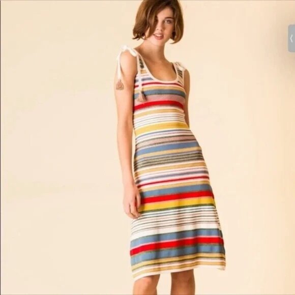 Veronica Beard Dresses & Skirts - Veronica Beard Striped Tassel Detail Midi Dress